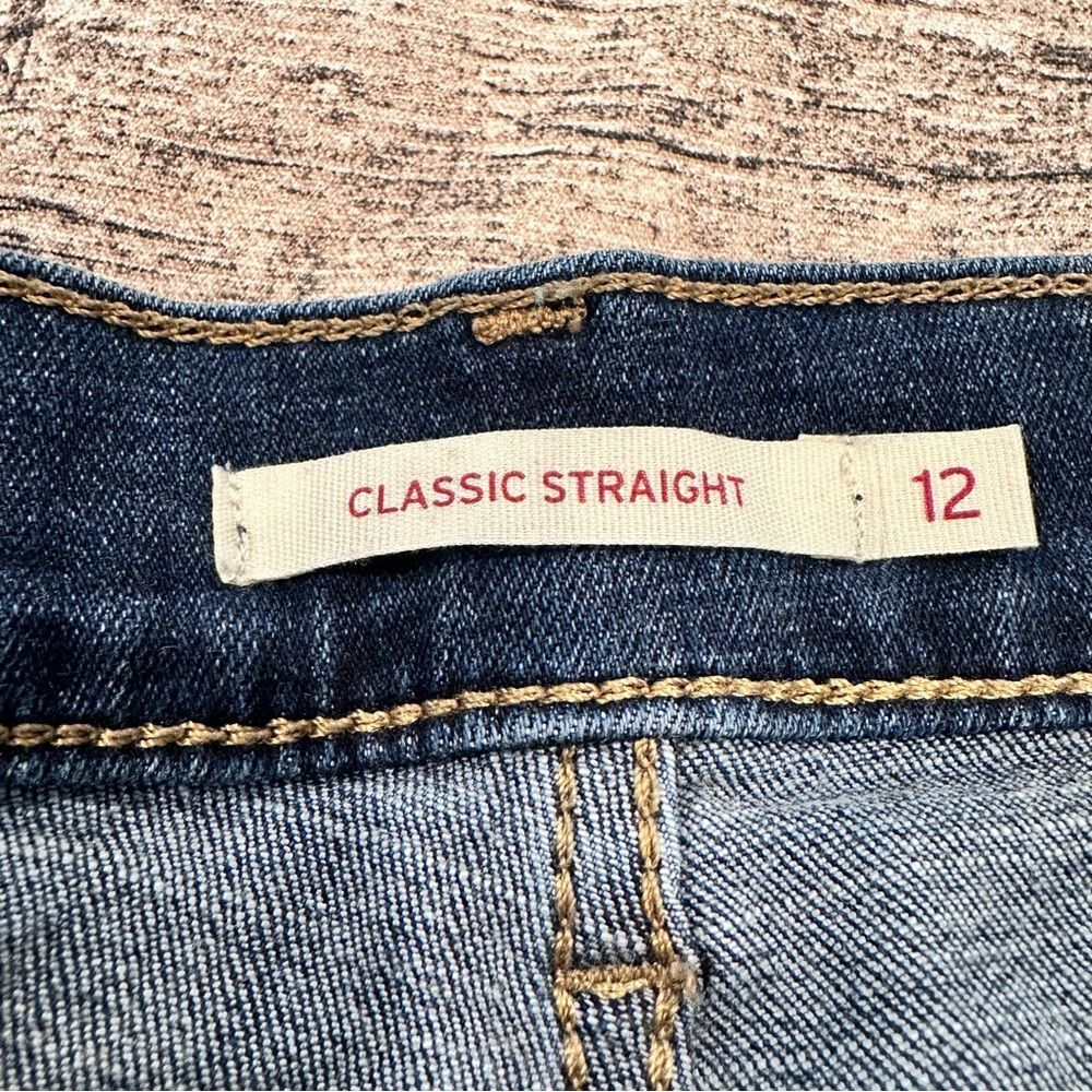 Levi’s Classic Blue Straight Leg Jeans with Stellar Stretch Size 12 - Picture 4 of 5